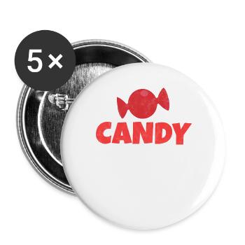 Candy Gang Sweet Candy Sweet Tasty Gift - Buttons large 2.2''/56 mm (5-pack) - white - Front