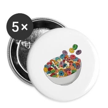 Delicious breakfast like childhood cornflakes - Buttons large 2.2''/56 mm (5-pack) - white - Front