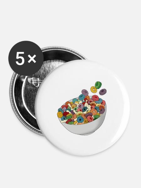 Délicieux petit déjeuner comme des cornflakes d'enfance - Buttons/Badges stor, 56 mm (5-pack) - hvid