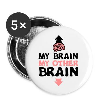 my other brain brain brain expression - Buttons large 2.2''/56 mm (5-pack) - white - Front