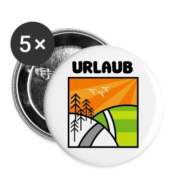 urlaub natur nature landschaft berge minimal icon - Buttons groß 56 mm (5er Pack) - Weiß - Vorne
