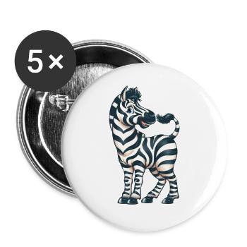 Mein kleiner Zebradruck, Zebra-Liebhaber-Geschenk - Buttons groß 56 mm (5er Pack) - Weiß - Vorne