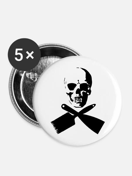 Maler - Buttons groß 56 mm (5er Pack) - Weiß