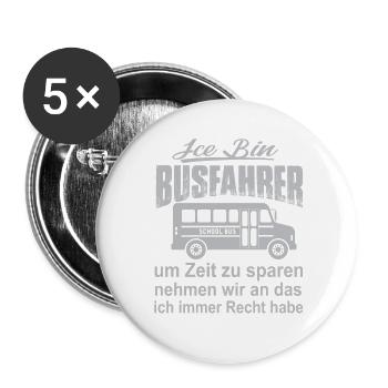 Ice is a bus driver - Buttons large 2.2''/56 mm (5-pack) - white - Front