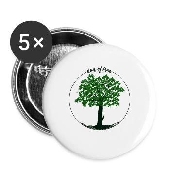 Beautiful tree for the day of the tree Gift idea - Buttons large 2.2''/56 mm (5-pack) - white - Front