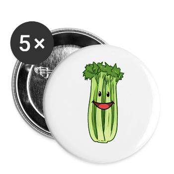 Celery Celery Celery Vegetables Healthy Vegans - Buttons large 2.2''/56 mm (5-pack) - white - Front