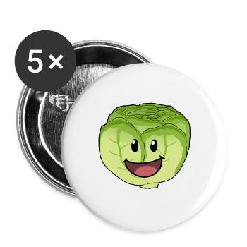 Légume végétalien - Lot de 5 grands badges (56 mm) - blanc - Devant