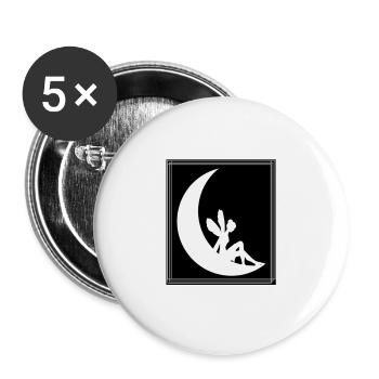 Fée sur la lune - fée sur la lune - Lot de 5 grands badges (56 mm) - blanc - Devant