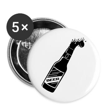 Bier Flasche - Buttons large 2.2''/56 mm (5-pack) - white - Front