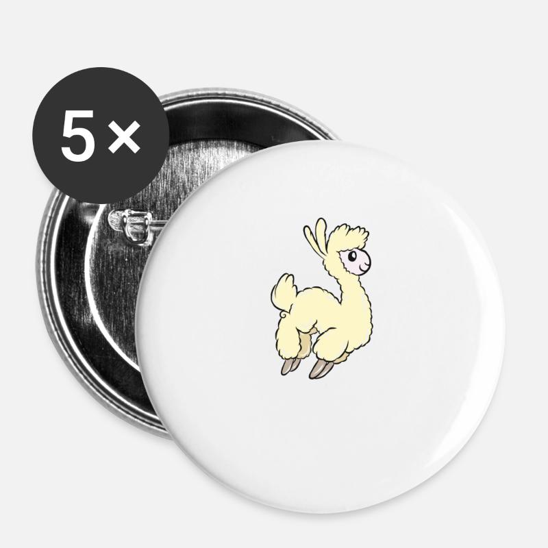 Lama - Buttons groß 56 mm (5er Pack) - Weiß