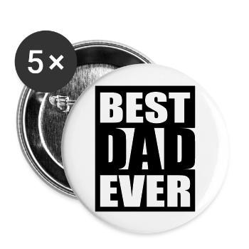 Best Dad Ever Logo-Design - Buttons groß 56 mm (5er Pack) - Weiß - Vorne