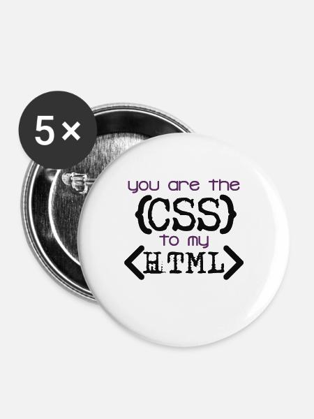 Css zu Html - Buttons groß 56 mm (5er Pack) - Weiß