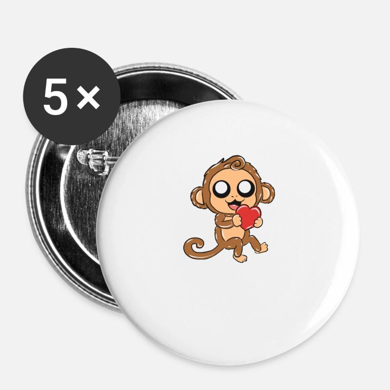 monkey - Buttons large 2.2''/56 mm (5-pack) - white