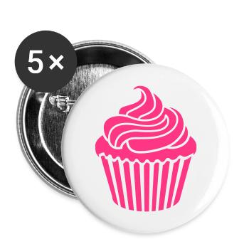 Cupcake - Buttons large 2.2''/56 mm (5-pack) - white - Front