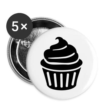 Cupcake - Buttons large 2.2''/56 mm (5-pack) - white - Front