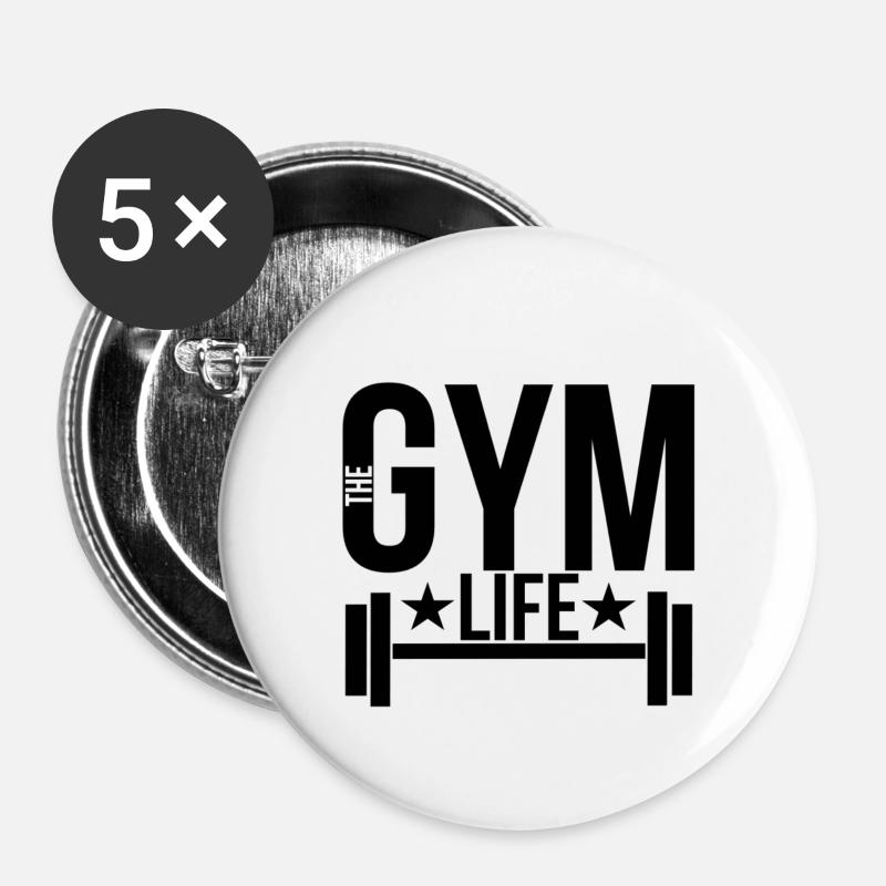 Gym - Buttons large 2.2''/56 mm (5-pack) - white