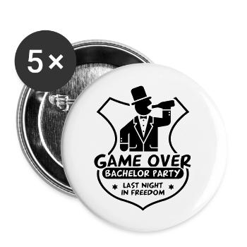 bachelor_party_logo_f1 - Buttons groß 56 mm (5er Pack) - Weiß - Vorne