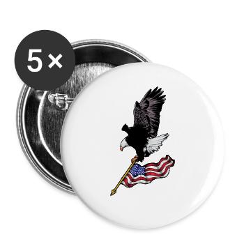 USA Eagle - Lot de 5 grands badges (56 mm) - blanc - Devant