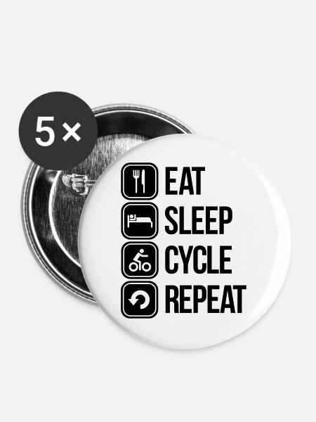 Radfahren - Buttons groß 56 mm (5er Pack) - Weiß