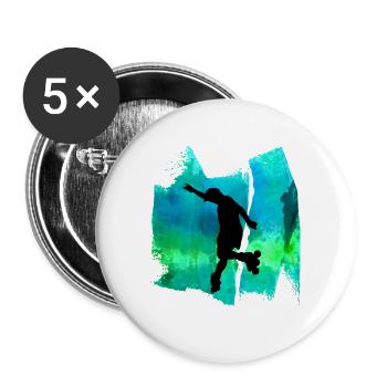 Rollerskates Inline Skates Rollerblades T Shirt - Buttons large 2.2''/56 mm (5-pack) - white - Front