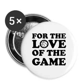 Basketball - Buttons groß 56 mm (5er Pack) - Weiß - Vorne