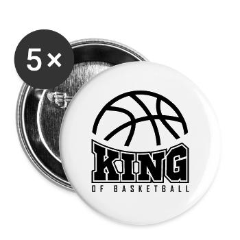 Basketball - Buttons groß 56 mm (5er Pack) - Weiß - Vorne