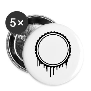 Cadre timbre Graffiti à la frontière - Lot de 5 grands badges (56 mm) - blanc - Devant
