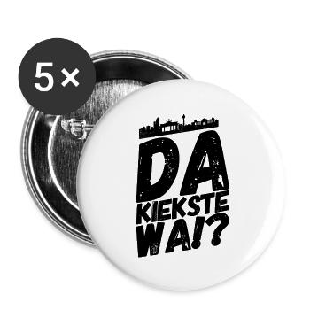 Berlin Berliner Lustige Sprüche Mundart Kiekste - Buttons groß 56 mm (5er Pack) - Weiß - Vorne