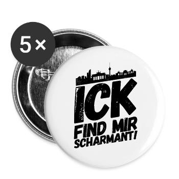 Berlin Berliner Lustige Sprüche Mundart Charmant - Buttons groß 56 mm (5er Pack) - Weiß - Vorne