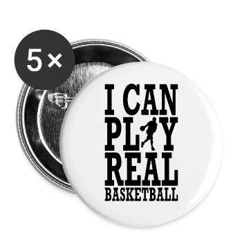 Basketball - Buttons groß 56 mm (5er Pack) - Weiß - Vorne
