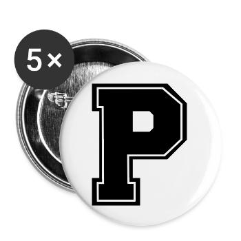 p - Buttons groß 56 mm (5er Pack) - Weiß - Vorne