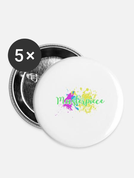 Painter masterpiece - Maler Meisterwerk - Buttons groß 56 mm (5er Pack) - Weiß