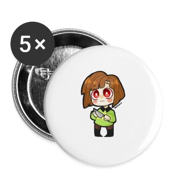 Chara - Lot de 5 grands badges (56 mm) - blanc - Devant