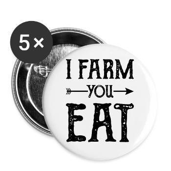 Farm Agriculture - Buttons large 2.2''/56 mm (5-pack) - white - Front