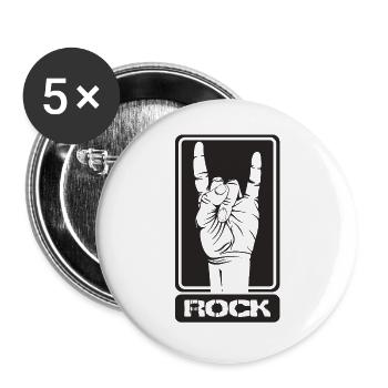 Musik Rock - Buttons groß 56 mm (5er Pack) - Weiß - Vorne