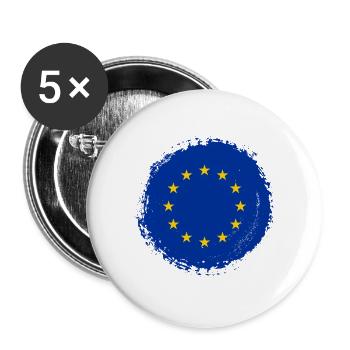 Europe Union européenne Blob de couleur de l'UE - Lot de 5 grands badges (56 mm) - blanc - Devant