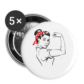 Le pouvoir des femmes - Lot de 5 grands badges (56 mm) - blanc - Devant