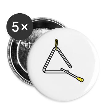 TRIANGLE Triangel Musicer Percussion Percussionist - Buttons groß 56 mm (5er Pack) - Weiß - Vorne