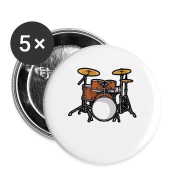 Drumset Drums Drummer Drums - Buttons large 2.2''/56 mm (5-pack) - white - Front