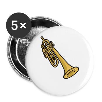 trumpet trumpet trumpeter flugelhorn musician - Buttons large 2.2''/56 mm (5-pack) - white - Front