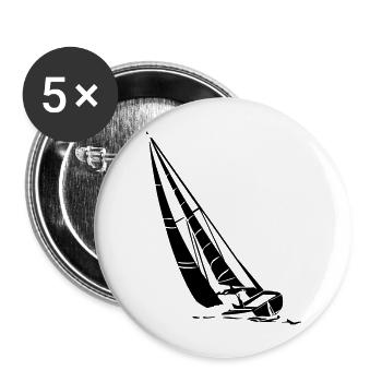 segelboot - Buttons groß 56 mm (5er Pack) - Weiß - Vorne