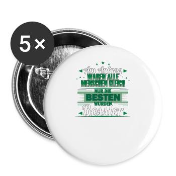 Am Anfang waren alle Menschen gleich - Bossler - Buttons groß 56 mm (5er Pack) - Weiß - Vorne