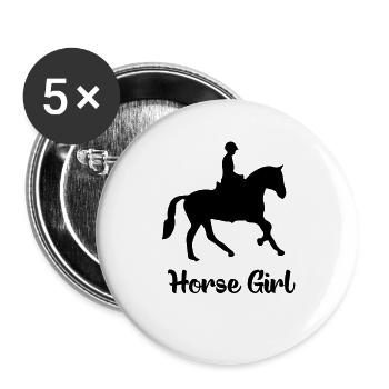 Pferdemaedchen geschenk tshirt sprueche - Buttons groß 56 mm (5er Pack) - Weiß - Vorne