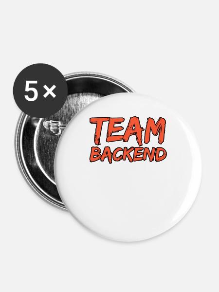Team Backend Programmierer - Buttons groß 56 mm (5er Pack) - Weiß
