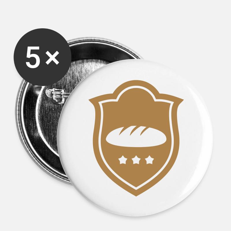 Baker / Bäcker / Boulanger - Buttons large 2.2''/56 mm (5-pack) - white