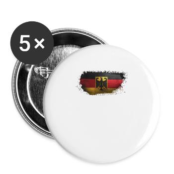 Deutschland Fahne Flagge Bund Deutschlandfahne - Buttons groß 56 mm (5er Pack) - Weiß - Vorne
