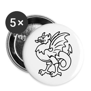 fantasy creature griffin drawing Bornholm - Buttons large 2.2''/56 mm (5-pack) - white - Front
