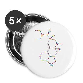 LSD Strukturformel Acid Molekül Albert Hofmann - Buttons groß 56 mm (5er Pack) - Weiß - Vorne