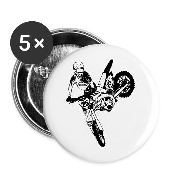Moto Cross -motocross - Buttons groß 56 mm (5er Pack) - Weiß - Vorne