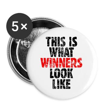 THIS IS WHAT WINNERS LOOK LIKE - Buttons groß 56 mm (5er Pack) - Weiß - Vorne